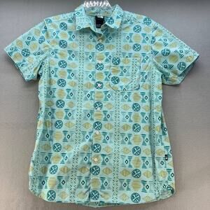 The North Face Men's Collared Geometric Short Sleeve Button Down Shirt Size L